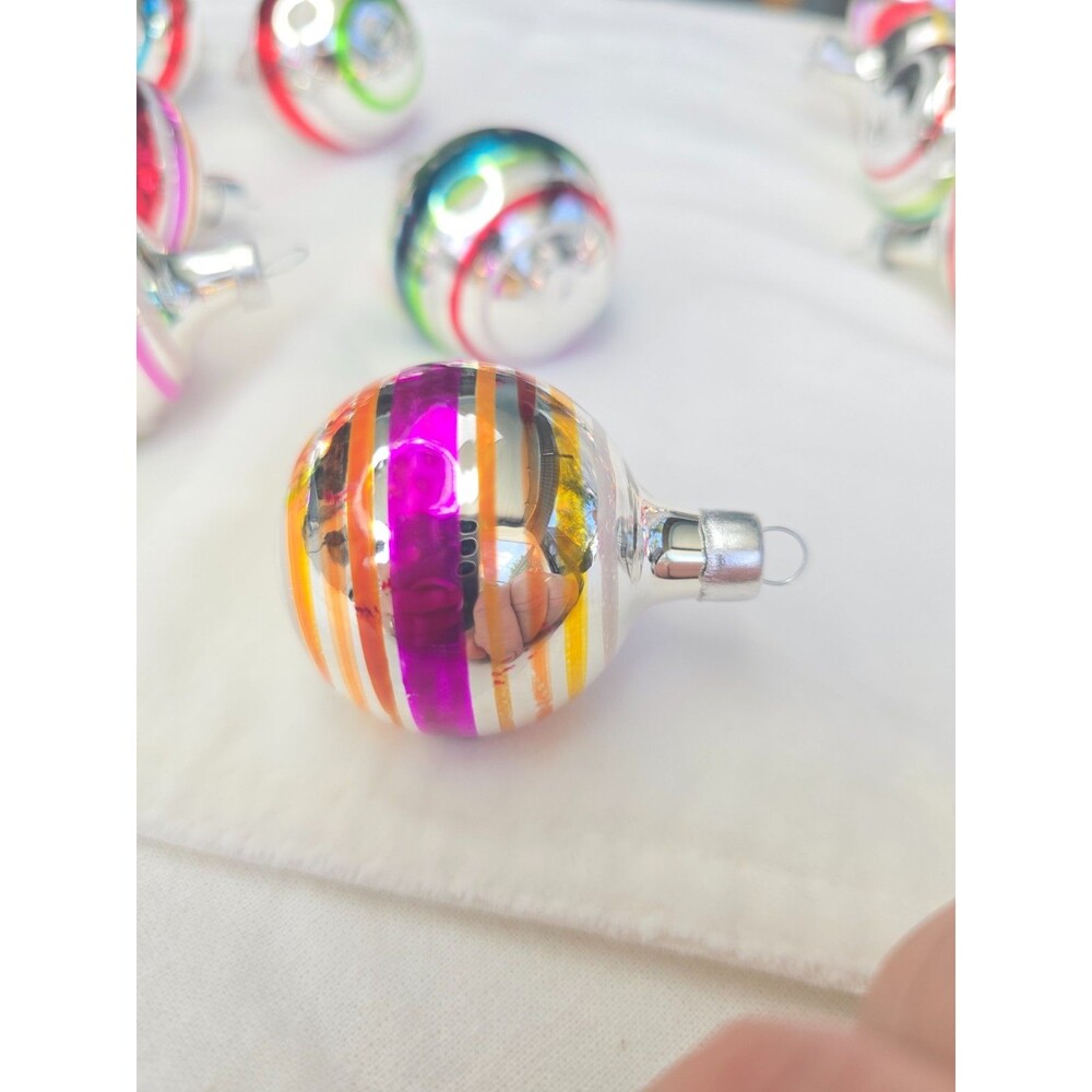 22 pc Kurt Adler - The Early Years - Mini Glass Reflector Ornaments 2" | Lot 2 - Picture 9 of 12